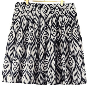 Jones New York Signature Lined Blue And White A-line Skirt Womens Size 14